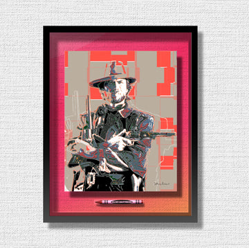 CLINT EASTWOOD Pop Crayon Art Crayon Collectible 11X14