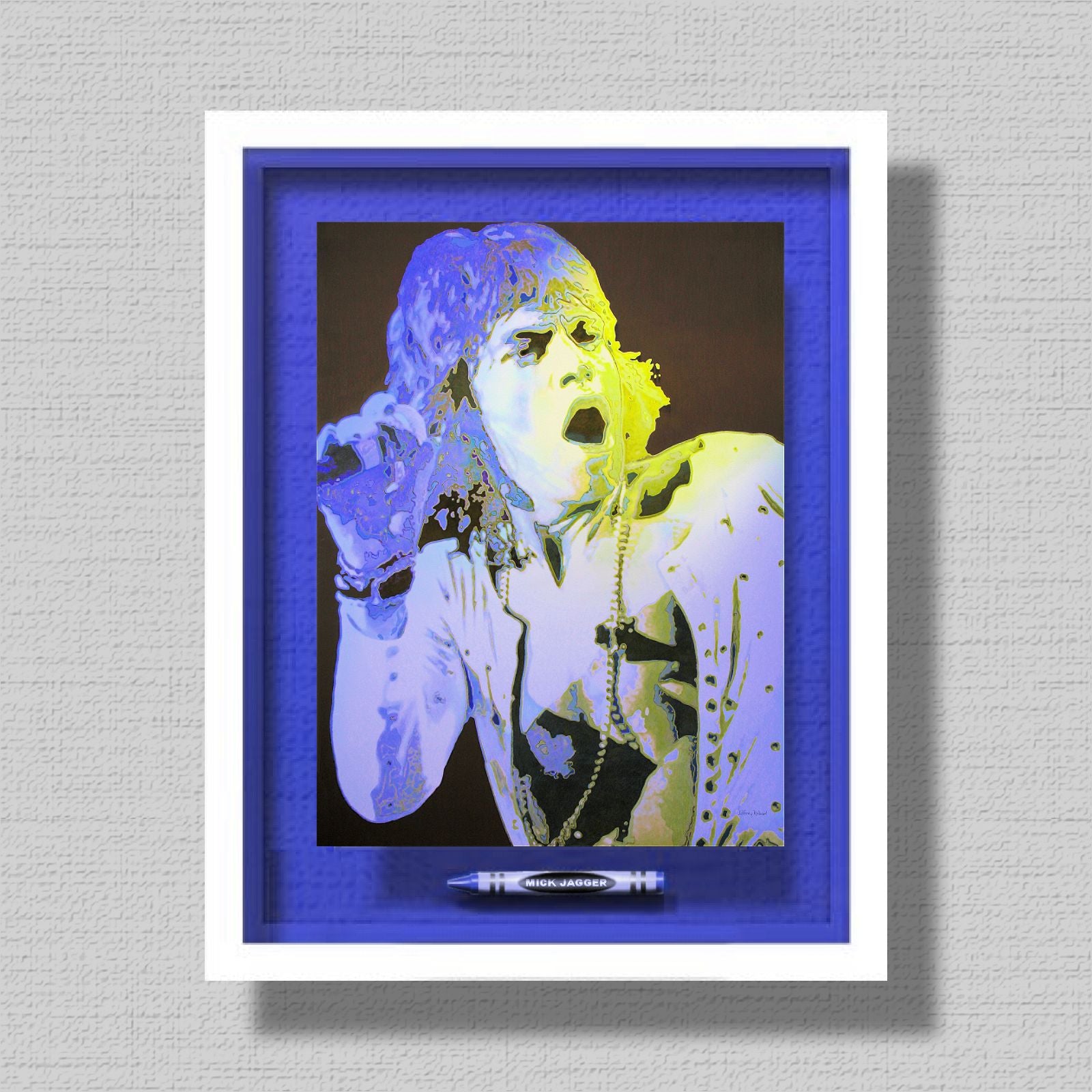 NEW! MICK JAGGER Pop Crayon Art Crayon Collectible 11X14