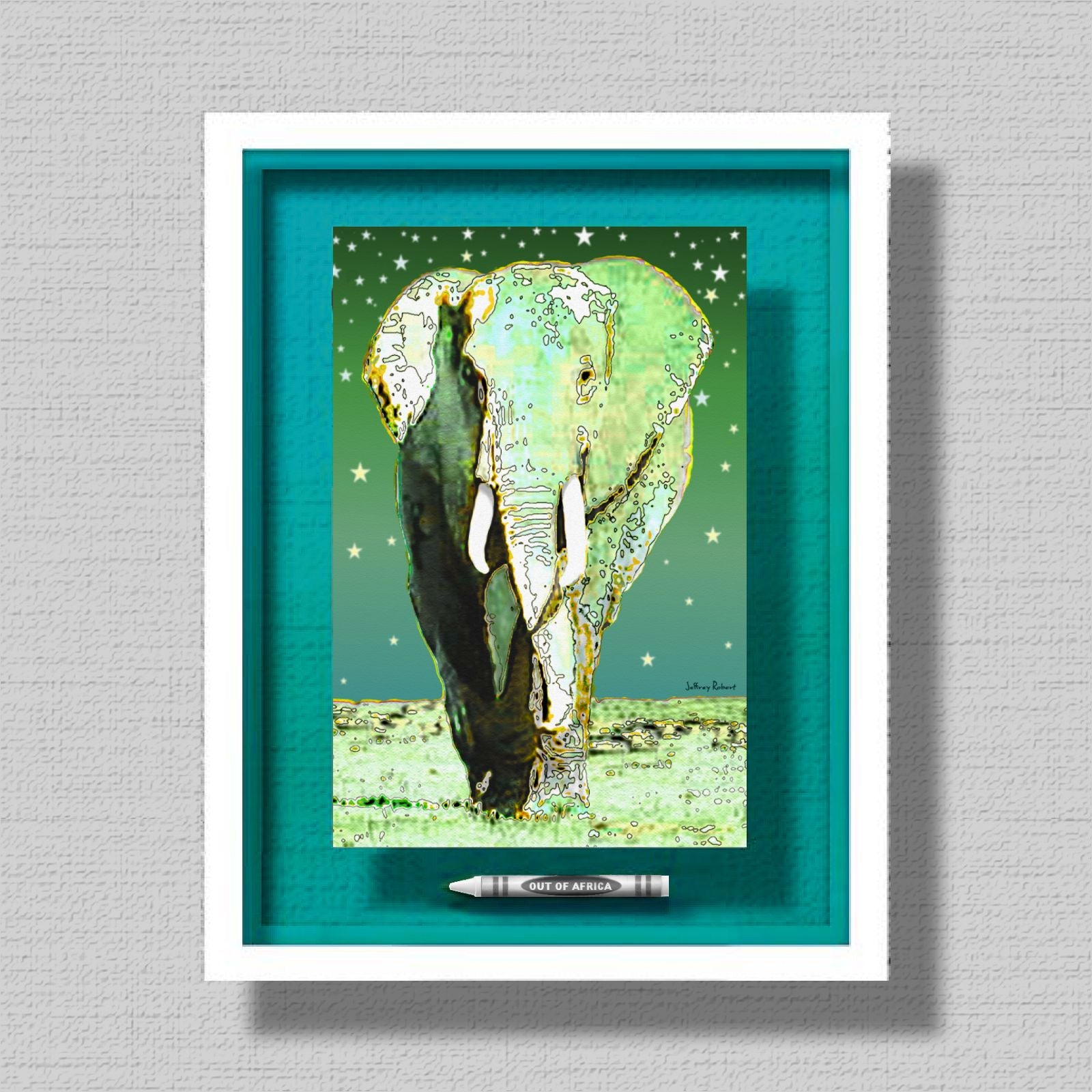 New! OUT OF AFRICA Crayon Collectibles 11x14