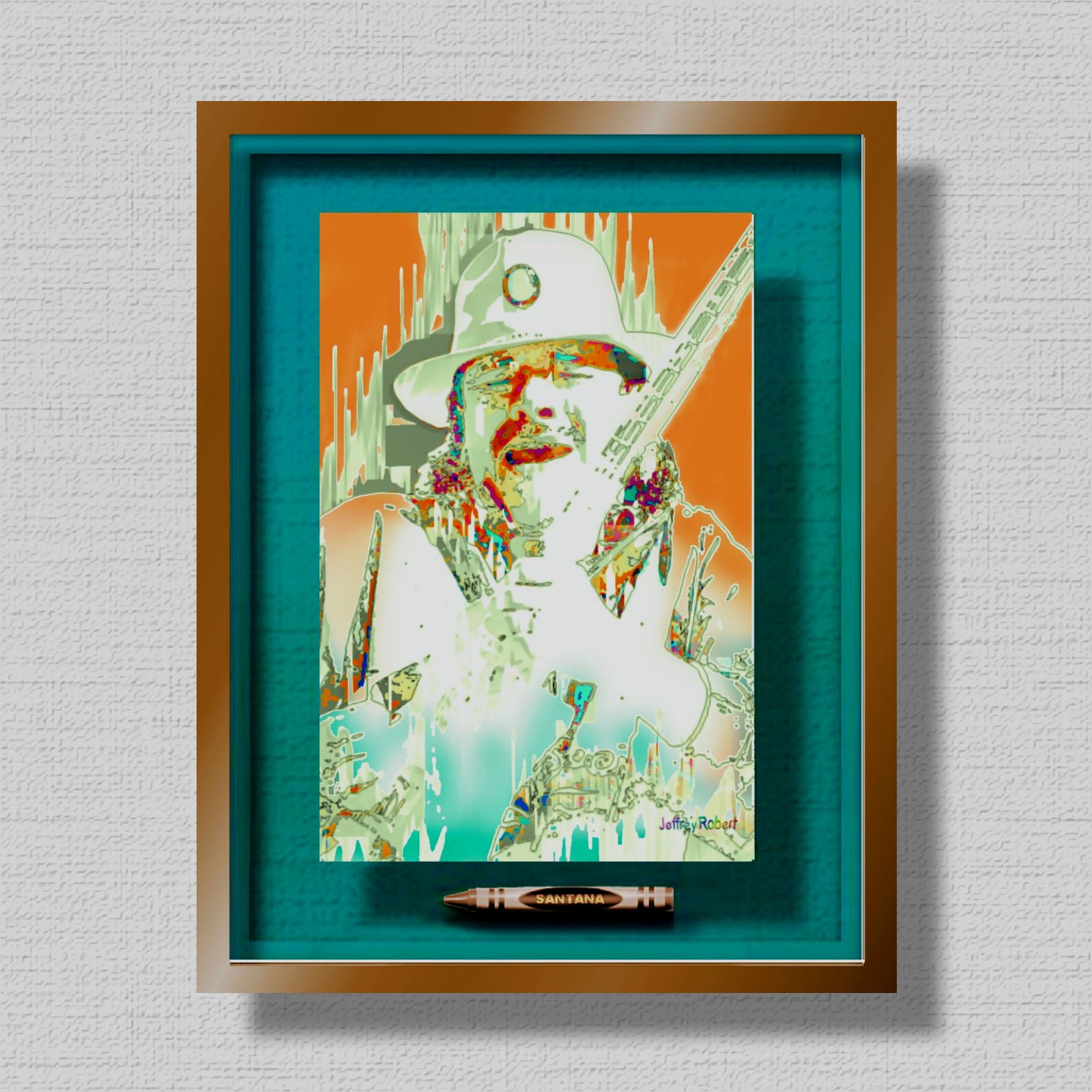 NEW! SANTANA Pop Crayon Art Crayon Collectible 11X14